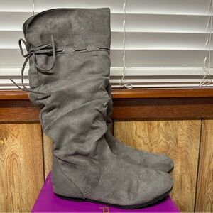 Rampage Grey Faux Suede Boots Size 6.5